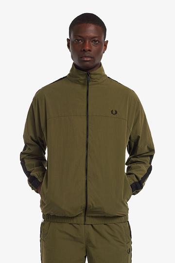 Fred Perry Tonal Taped Shell Miesten Takki Vihreä | FI 1783SGLO
